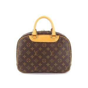 Louis Vuitton Monogram Trouville Hand Bag Brown Gold Hardware